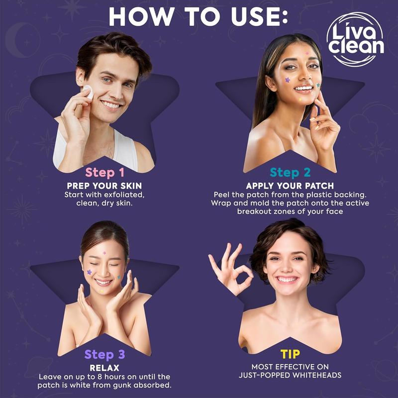 78 Count Pimple Patches for Face, Hydrocolloid Acne Patch Bulk, Acne Stickers for Covering Cheeks, Forehead, Chin Blemishes Zit Breakouts for All Skin Types (Star size ) Cosmetic