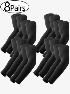 8Pairs UV Sun Protection Arm Sleeves for Men Women, Compression Cooling Sun Sleeves - Sports - Workouts - Tattoo Cover