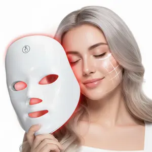 Red Light Facial Device, 7-in-1 Red Light led face Mask, Ultimate Home Skincare Tool, Wireless Portable Rechargeable: Beauty & Personal Care, Perfect Valentine's Day Gift（Valentine's Day gift） Adjustable