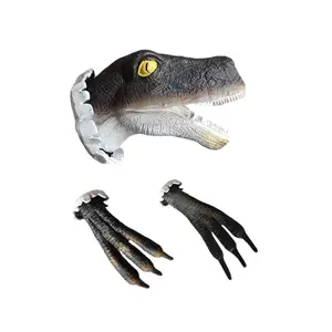 3D Dinosaur Wall Decor Set, Realistic Head and Claws, Three-Piece Broken Wall Design, Jurassic Theme Party Decoration, Kids Room Hanging Gift, Dinosaur Themed Design