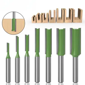 7pcs Double-Edged Milling Cutter Set with 1/4 Inch Shank, Carbide Woodworking Tools for Trimming, Slotting & Carving