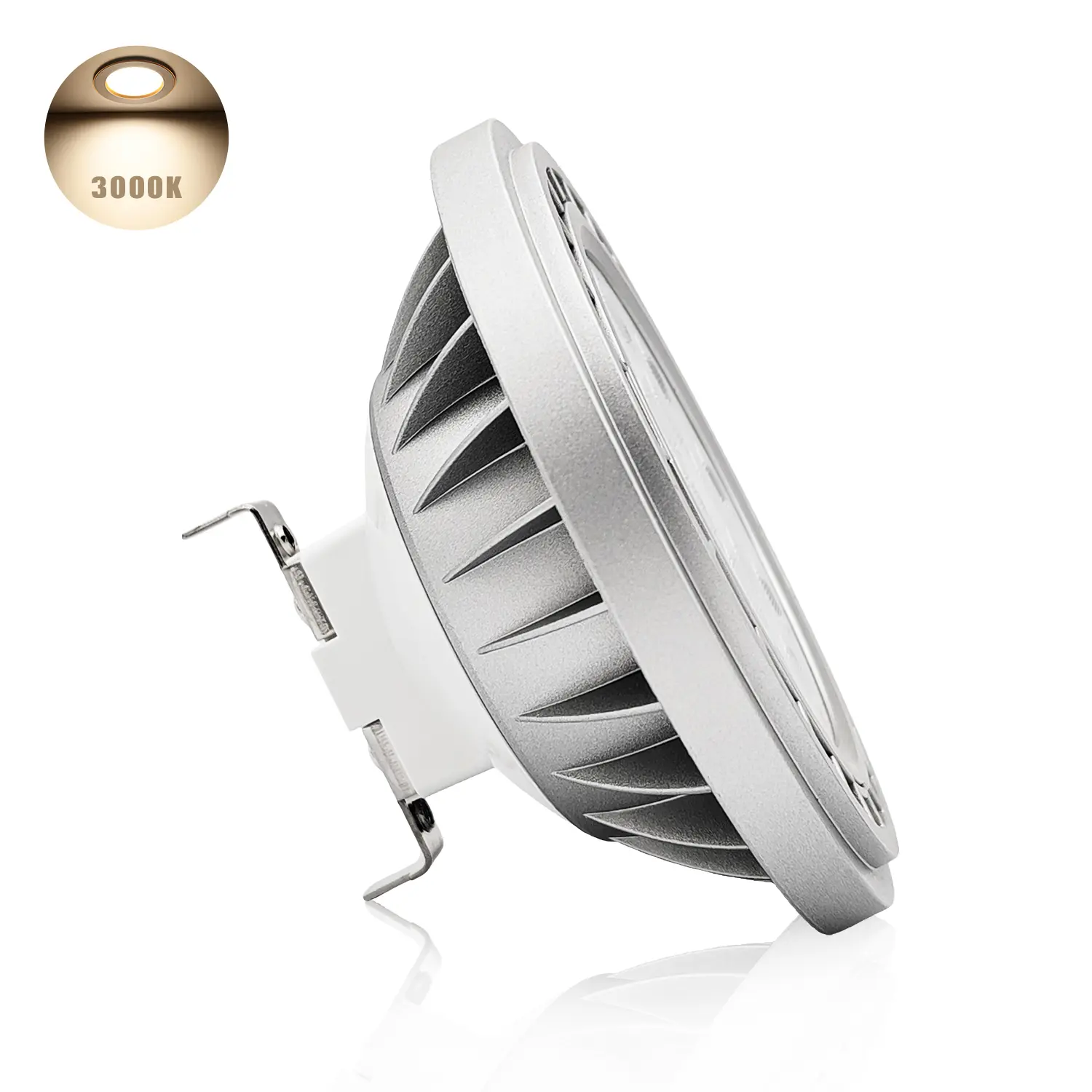 Led AR111 Reflector Bulb G53 Spot Light 15W 30°Beam View Angle Warm White Light 3000k SMD 15LEDs AC DC 12V Spotlight Track Light 1500Lm Replacement Incandescent Halogen Bulb 150w