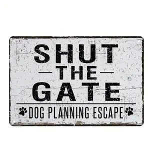 1 piece closed door metal sign, rustic vintage wall trim, suitable for home, bar, cafe, restaurant, garage, office, gym, pet escape warning art, 8x12 inches