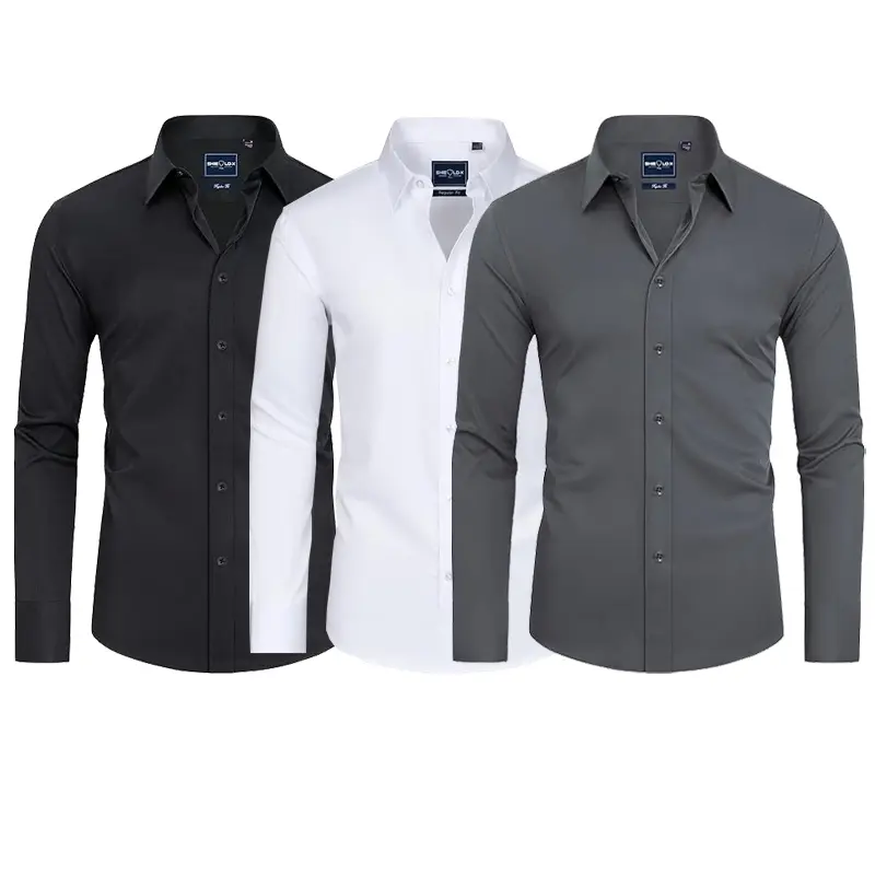 Alimens & Gentle 3-Pack Stain Shield Dress Shirts for Men Slim Fit Long  Sleeve Button