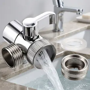 Multifunctional Water Faucet Adapter, Leak-Proof Quick-Connect for Home Garden Hose, Shower & Washing Machine, 1-Click Dual Outlet Valve, Universal Fit for Kitchen Bathroom Outdoor Tap