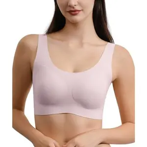 Seamless Bras for Women: Full Coverage Wireless Bralette with Wide Straps, Side Support, Comfortable, Breathable, Smooth, Pull-On Design, Smart Sizing, Stretchy Fabric, Minimalist, Basic, Nude, Lightweight, Women's Wear, Soft, Everyday Bra