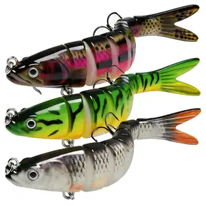ReelCo Bionic Hard Torpedo Fishing Lures - Mini Size Sinking Swimbait with Flexible Movement, Jointed Segments, Realistic Eyes, Fishhooks - Suitable for Freshwater and Saltwater Outdoor Fishing Equipment