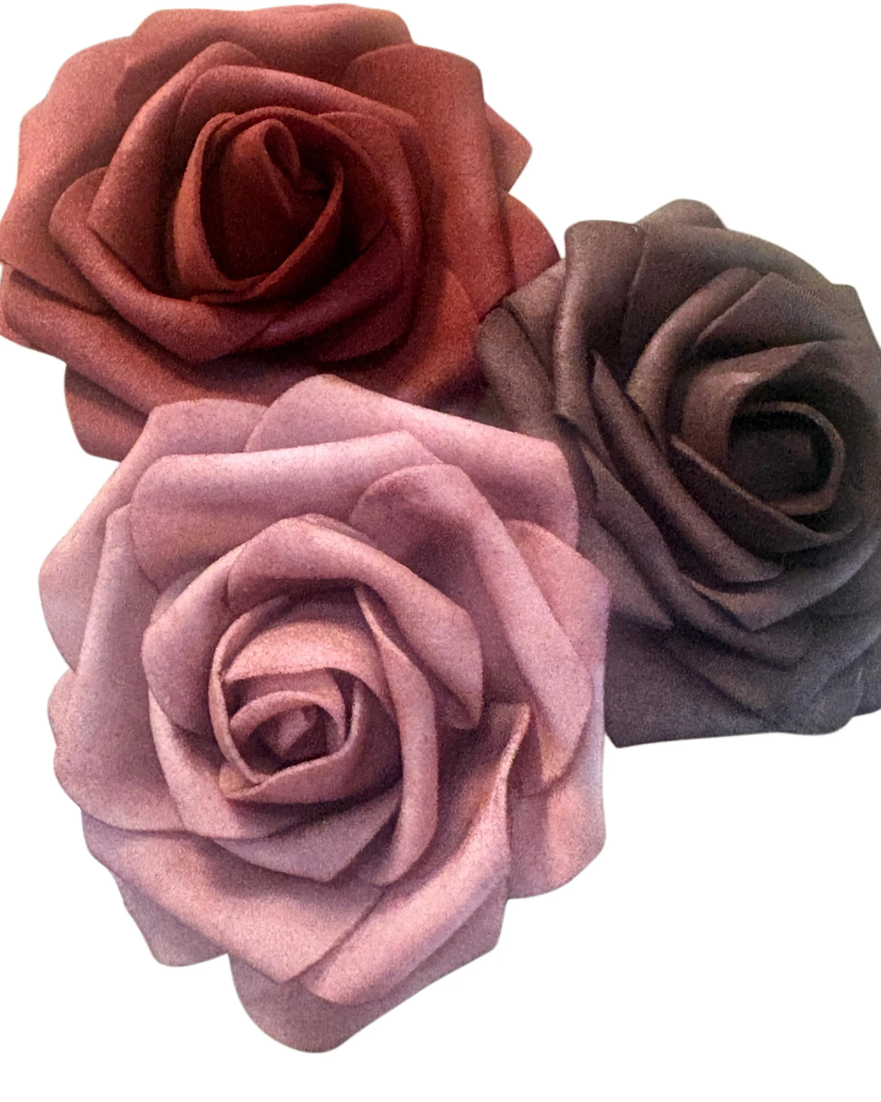 Set of Three Foam Boho Inspired Roses