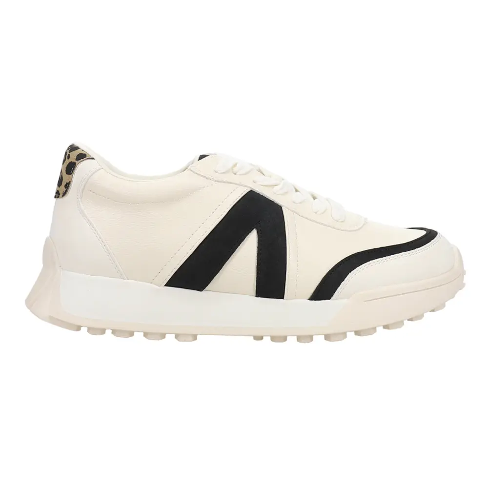 MIA Womens Town Leopard Lace Up Sneakers Shoes Casual - White
