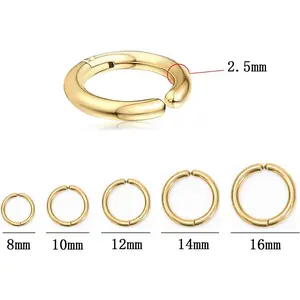 10 Pieces Gold Clip On Earrings for Men Stainless Steel Hoop Earring Non Piercing Fake Earring Unisex Clip on Hoop Earrings for Women Men