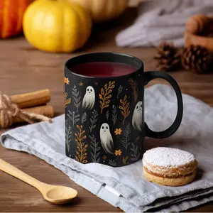 Cute Ghosts 11oz Coffee Mug, Festive Halloween Ceramic Mug, Fall aesthetic, Halloween theme, perfect gift for Teacher, Fall Decor Ghost Cup