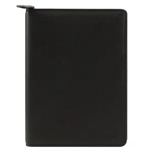 FranklinPlanner Tyler Leather Zipper Wire-bound Cover Black