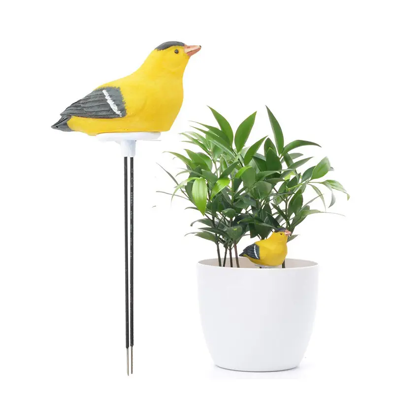 Soil Moisture Meter - Bird-Shaped Watering Reminder Alarm, Plant Water Tester-Hygrometer Sensor, Yellow Gardening Tool Kit for Planters