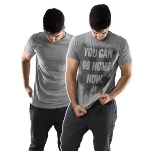 You Can Go Home Now - Sweat Activated Gym Shirt, Invisible Message Until you Sweat. Unisex, grew neck, workout clothes, gift for him, Funny, Premium Quality, Made in the USA, Breathable, Comfortable