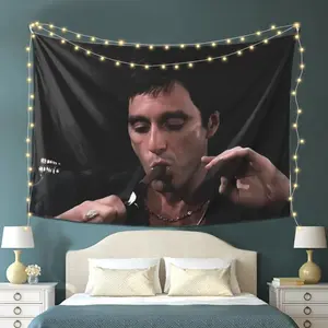 Scarface-Inspired Tapestry - Personalized Home & Party Decoration, Vibrant Wall Hanging with Soft Velvet Fabric, Lightweight & Machine Washable, Ideal for Bedroom, Living Room, Dorm, Party Decoration | Movie Themed Decor | Durable Polyester