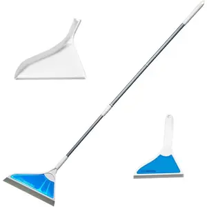 Helio air broom 3 piece kit all surface sweeper and squeegee for wet and dry cleaning dust dirt liquids pet hair tile hardwood floors carpet furniture windows shower doors as seen on tv