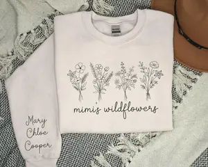Personalized Mimi with Grandkids Names Sweater - Crewneck Sweatshirt