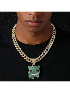 New Arrival Men's Full Diamond Chain Hip-Hop Style Personalized Cartoon Animal Pendant Necklace