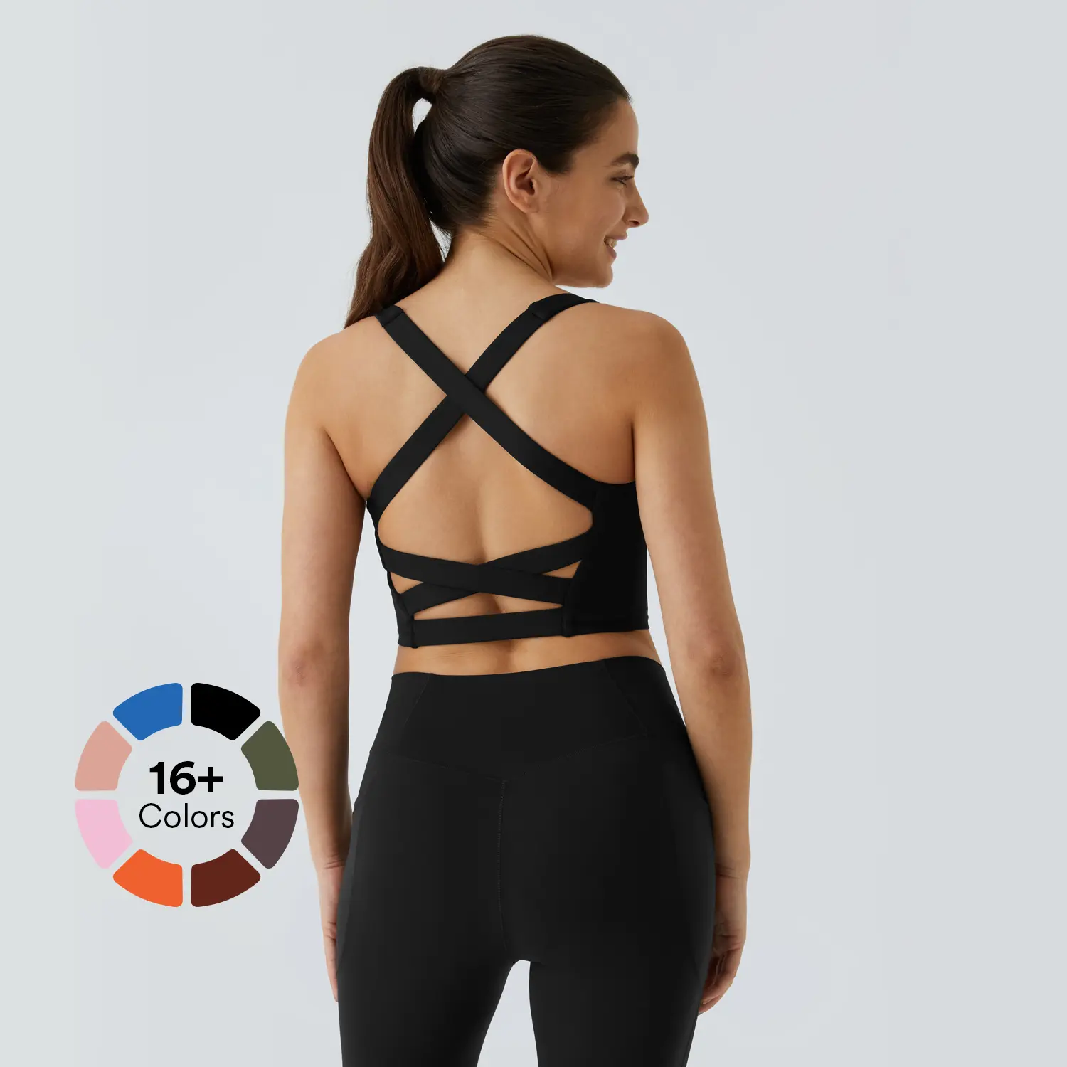 Halara SoftlyZero Airy Square Neck Backless Crisscross Cropped InstantCool Yoga Tank Top-UPF50+