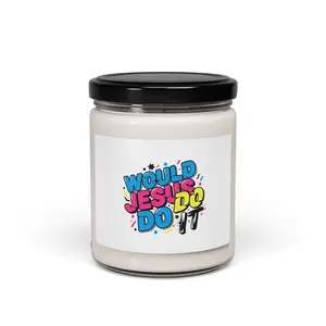 Would Jesus Do It Candle | Maximalist Typography, Bold Stacked Text