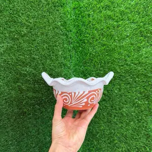 Relieve Cazuelita Salsera Chica Multiuso color Terracota Blanco Only Sets.