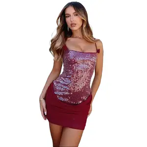 Women's Sequin 3D Rose Embellished Draped Asymmetric Skirt Cami Mini Bodycon Dress 2025 Fall & Winter New Sexy Avant-Garde Glam Vibe Party Club Dating Outfit Gown Dress Formal Womenswear summerwins