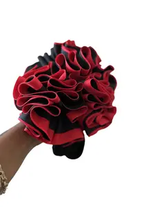 Red & Black Ruffle Socks Cotton Breathable Comfort