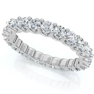 2 cttw Diamond Eternity Ring U Prong 14k White Gold Wedding Band