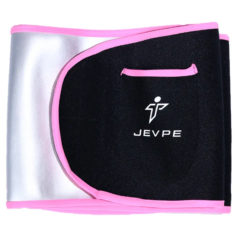 JEVPE Universal Upgrade Edition Training Sauna Belt - Exercise Waistband Waist Trimmer Cincher, Sweat-Promoting Workout Accessory for High-Intensity Training, Extra-Long with 5 Adjustable Sizes, Pink Waist Trimmer Cincher