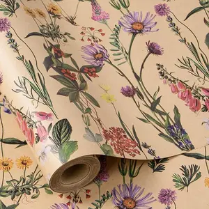 RUSPEPA Vintage Floral Gift Wrapping Paper Roll 17 Inches × 16.4 Feet Mini Roll for Birthdays Weddings Parties and Holiday Celebrations with Elegant Floral Design