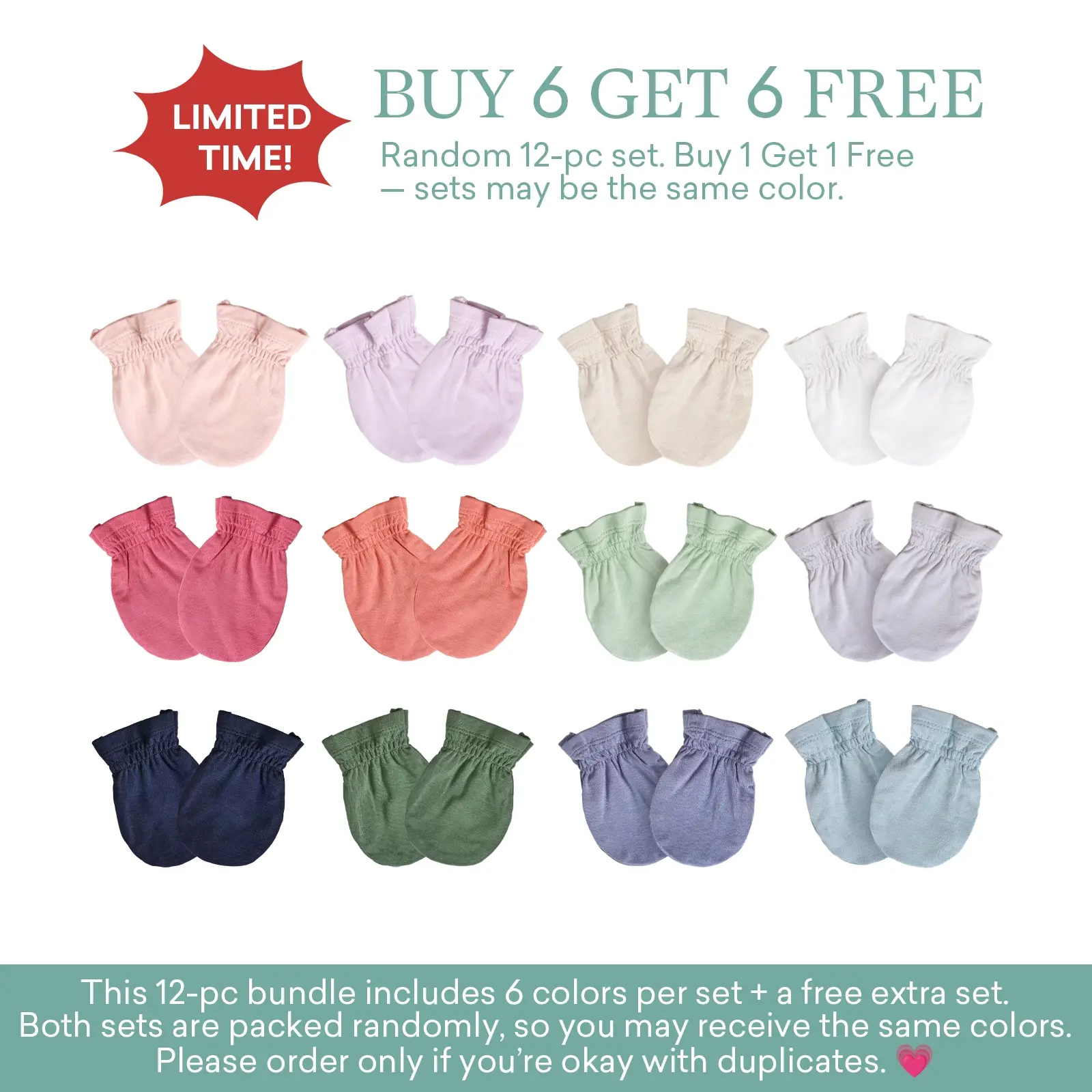 12-Pack Mittens（Random Send,Maybe identical Color）
