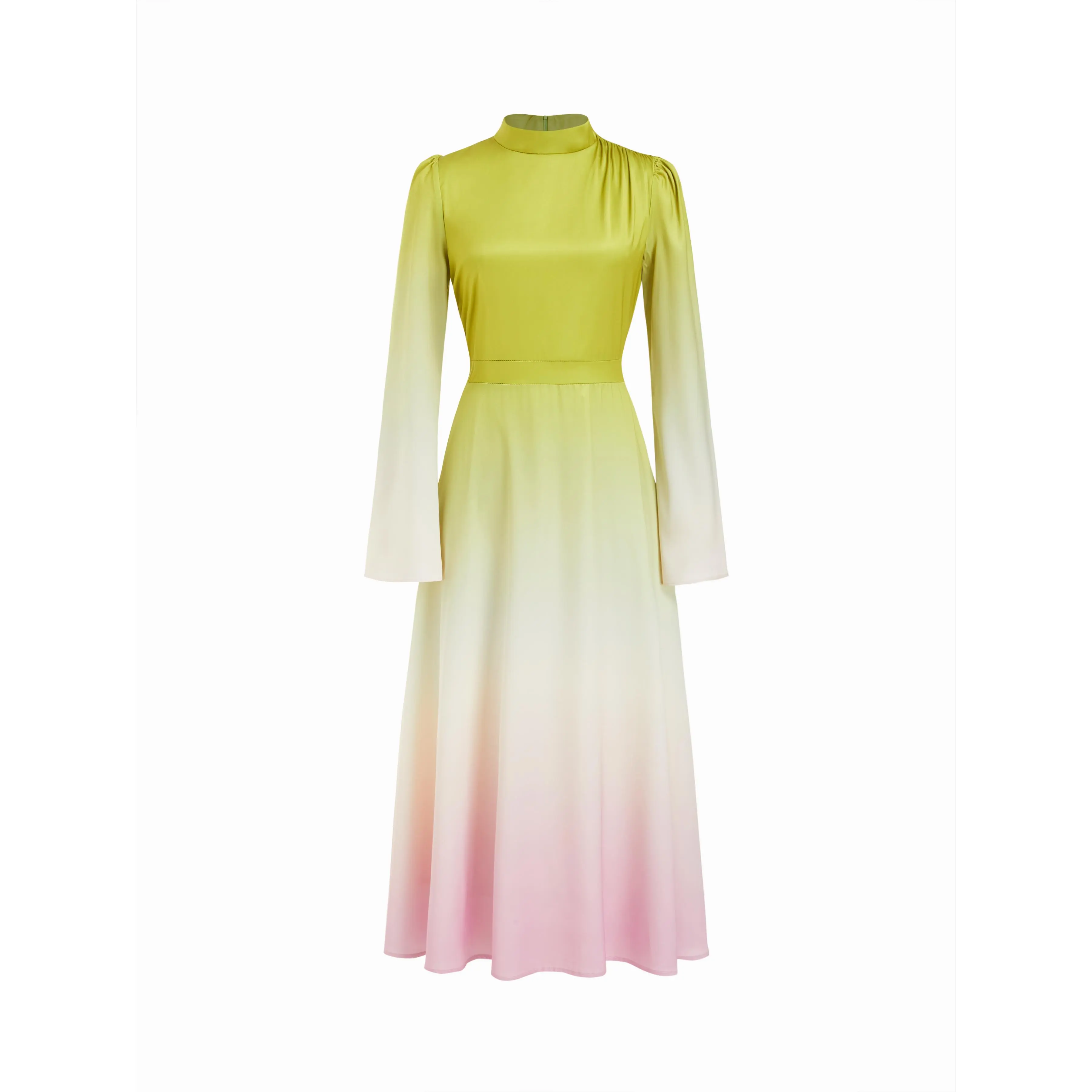Cider Satin Stand Collar Gradient Lace Up Bell Sleeve Flared Maxi Dress - TikTok Shop Cider Satin Stand Collar Gradient Lace Up Bell Sleeve Flared Maxi Dress - TikTok Shop