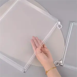 4-Piece A4 Thick Transparent File Storage Bags, Organizer for Documents, Waterproof Zipper Design, Portable & Foldable, Ideal for School Office Home Organization