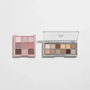 9-Color Nude Matte & 12-Color Shimmer Eyeshadow Makeup Bundle, Palettes with Matte and Glitter Finishes, Blendable Powder for Women and Adults