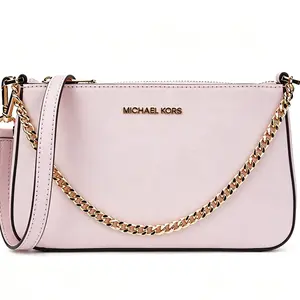 MICHAEL KORS Jet Set Leather Chic Chain Crossbody Bag - Women's Crossbody Purse with Chain Strap, Classic Pink Classic Shoulder Bag Alternative