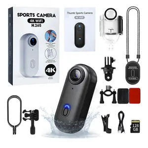 NUISK 4K 128GB Mini Body Camera Wearable Action Cam with 110° Wide Angle Lens IPX7 Waterproof 30-Min Recording Wi-Fi App Control for Work Travel Fishing Pet Walking Compact Movie