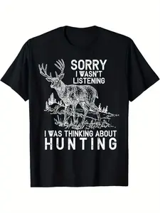 Funny Hunting T-Shirt - Deer Shirt Gift T-Shirt Summer Comfortable Casual Short Sleeve T-Shirt