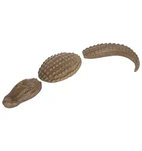 product image Solid Rock Stoneworks 3 Piece Md Gator Stone Statue 38" Length Sage Color