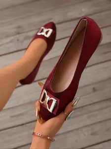Women's Casual PU Leather Ballet Flats, Comfortable Slip-On Commuter Shoes with Bow Design, Perfect for Office Work & All Seasons Wear