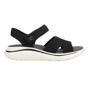 Easy Spirit Womens Ashen Cut Outs Ankle Strap Casual Sandals Casual Low Heel 1-2" - Black