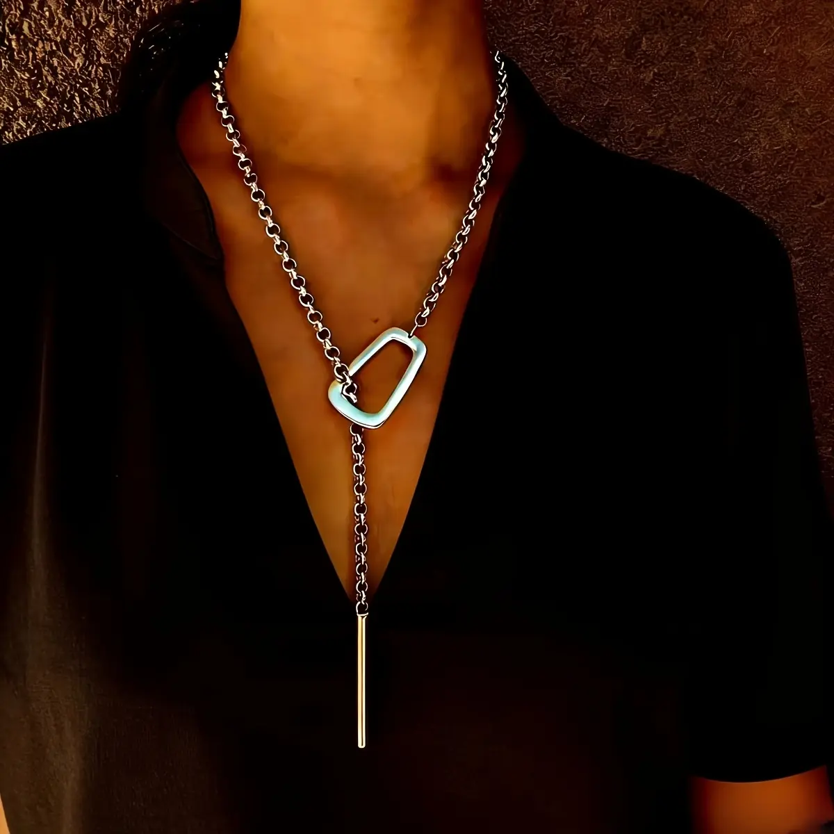 Women's Adjustable Length Silver Y-Necklace - Heavyweight Tarnish-Resistant Lariat Pendant, Vintage Minimalist Boho Statement Necklace 2026, Long Casual Style for Formal & Daily Wear, Luxe Chic Gift, Necklaces For Women