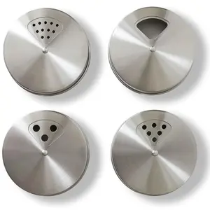 4 Pack Adjustable Spice Shaker Lids for Regular Mouth Mason Jars Stainless Steel Mason Jar Seasonings Dispenser Lids, for Salt Sugar Flour Seasonings(Only lid)