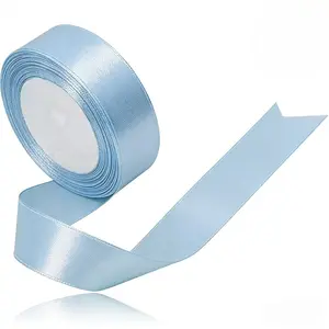 Light Blue Satin Ribbon 1 Inch Wide x 24.3 Meters, Sky Blue Solid Color Satin Fabric Ribbon for Anniversaries, Creative DIY & Crafting Supplies, Wedding Ceremony & Party Decorations, Christmas & Halloween Holiday Styling, Birthday Gifts