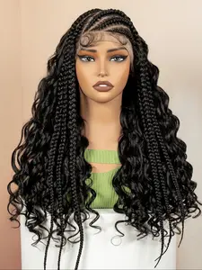 26" Wave Lace Front Wig for Women, Natural Curly Synthetic Hairline, Pre-Plucked 13x6 Lace, Heat Resistant Fiber, Daily Use, All Season Wear, Lace Frontal Wigs