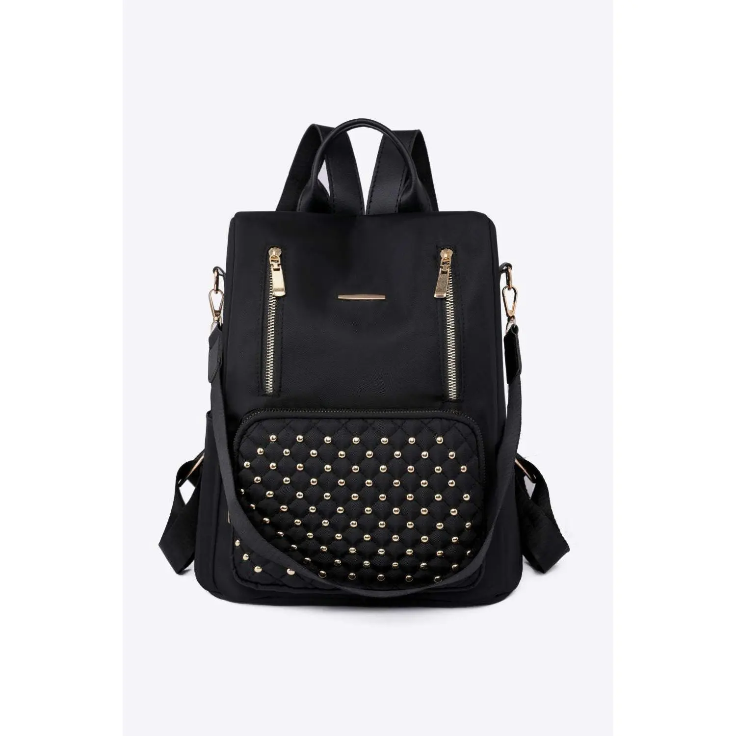 Zipper Pocket Beaded Backpack