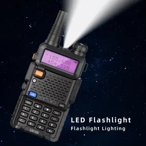 Baofeng UV-5R Handheld Walkie Talkie 128 Channels 3-5KM Long Range FM Radio Communication with USB LED Flashlight Audio