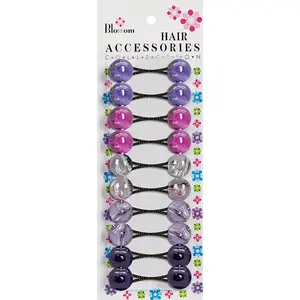 BLOSSOM - Hair Knockers 10PCs PURPLE ASSORTED #PPP01-07M1