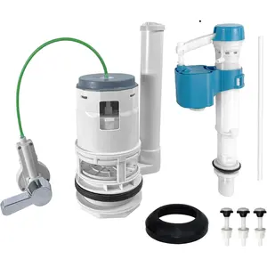 Toilet Tank Replacement Kit for Lever-Handle Toilets - Includes Water-Saving 3-Inch Dual Flush Valve Replacement with Integrated Handle, Adjustable Fill Valve