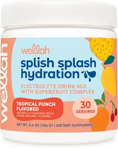 Splish Splash Hydration Electrolyte Drink Mix (Tropical Punch Flavored, 30 Servings)
