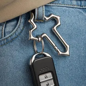 Gothic Cross Carabiner Keychain, Zinc Alloy Heavy Duty EDC Metal Clip, Y2K Secure Clasp for Outdoor Key Holder and Belt Loop, Ideal for Camping, Hiking, Backpacks & Keys, Unique Gift for Men/Women